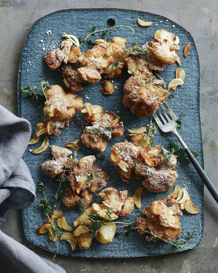 Herb Smashed Potatoes - Dalkin and Co