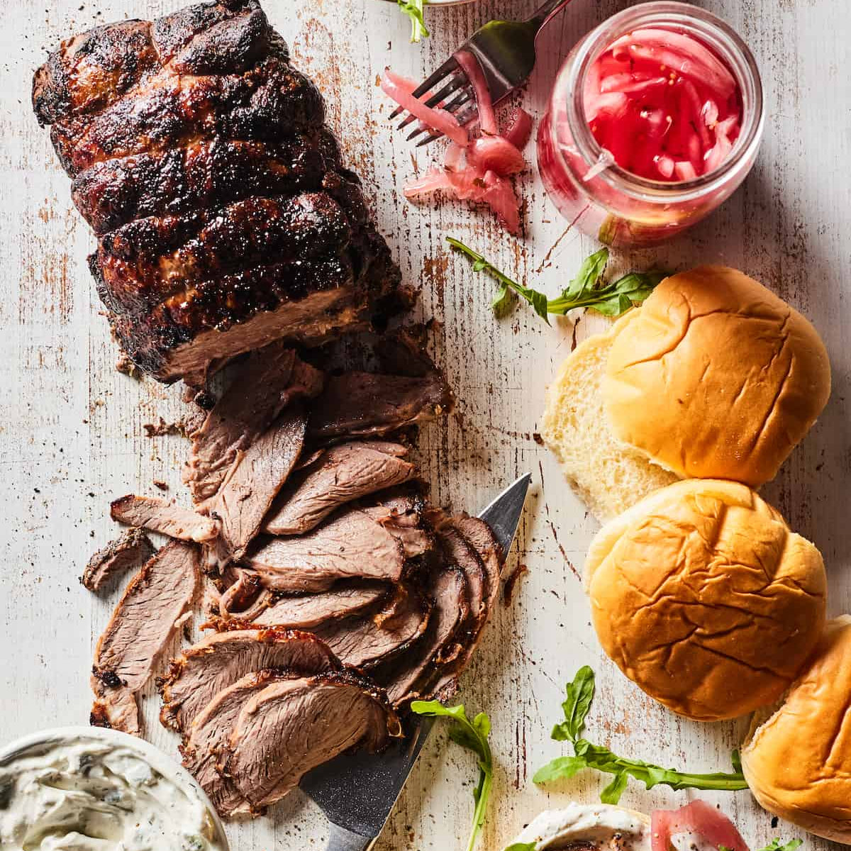 Garlic and Herb Stuffed Boneless Leg of Lamb