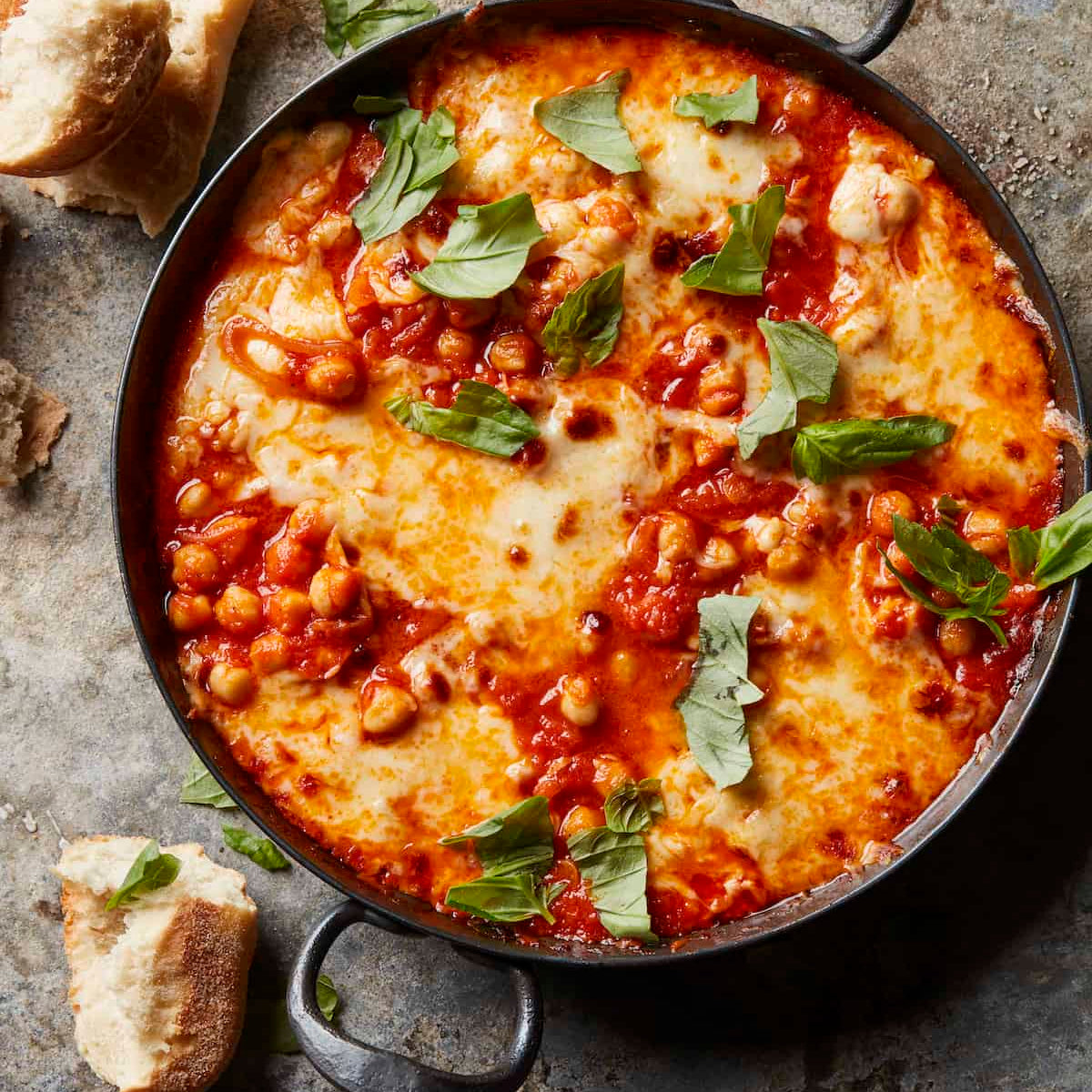 Skillet Cheesy Chickpeas