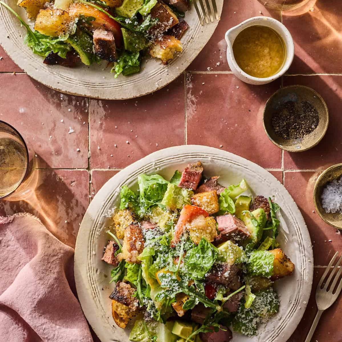 Grilled Steak Salad with Caramelized Onion Vinaigrette