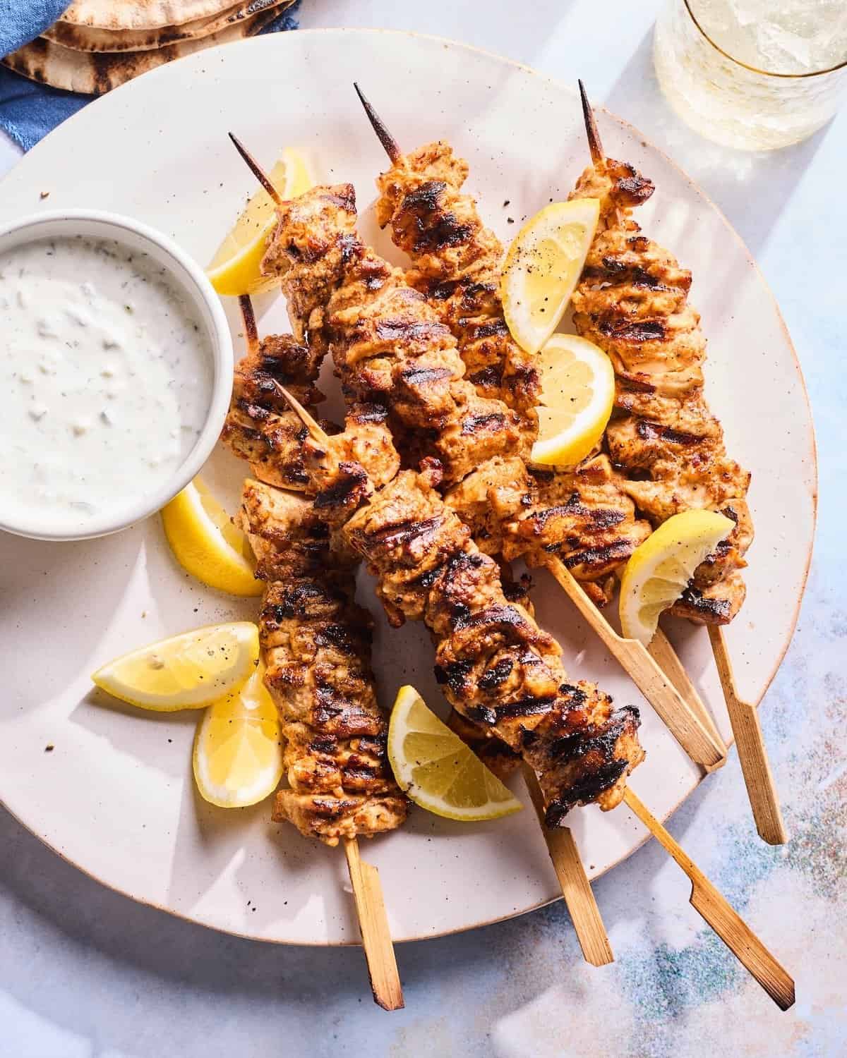 Yogurt Marinated Grilled Chicken Skewers - Dalkin and Co